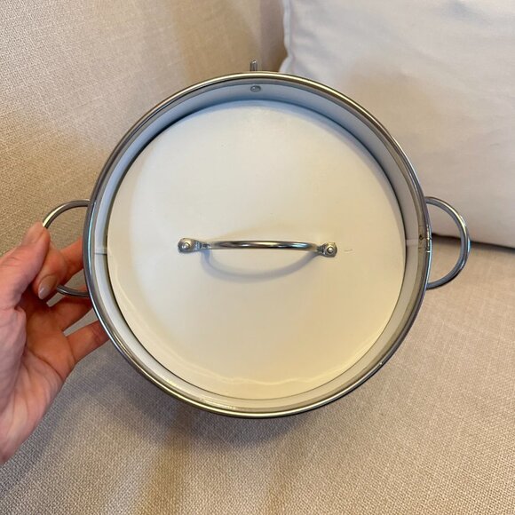 White Galvanize Ice Bucket With Lid and Scoop - Picture 14 of 16